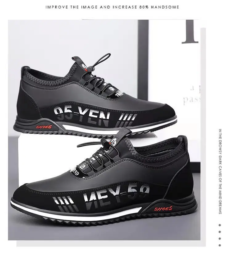 Men's Autumn Simple Breathable Office Shoes 2025 Custom logo Casual Business Men's Shoes PU Leather Shoes