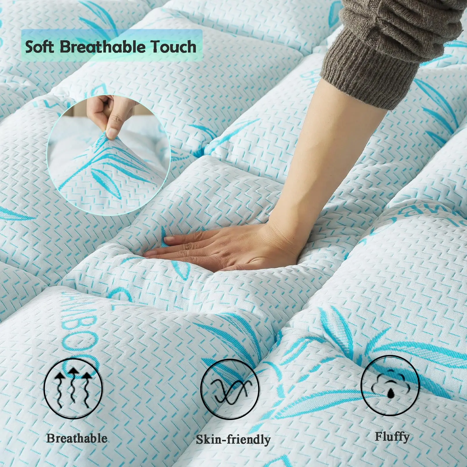 Breathable air layer topper internal structure detail shot