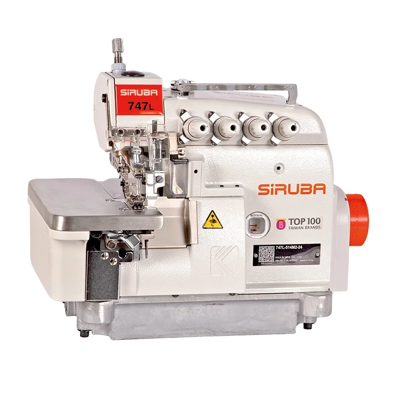 Used High Speed Taiwan China Siruba 747L Four-thread Overlock Sewing Machine With Automatic Trimming