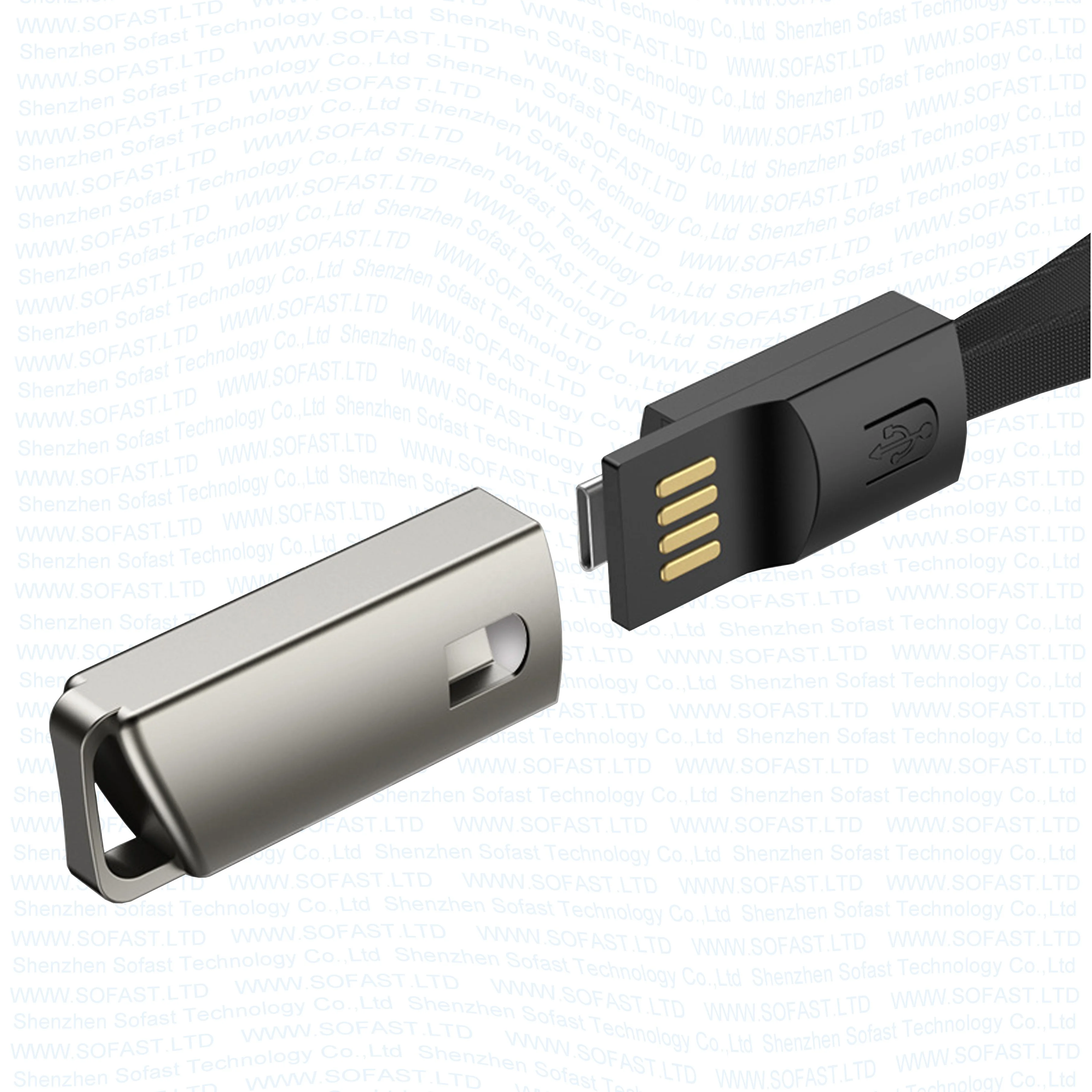 Portable Keychain USB Cable for Android Phones Super Data Transfer and Fast Charging Nylon Braided Keychain Portable