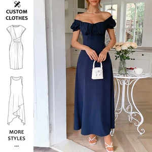 Best seller summer dress 2026 trending elegant women's dresses short sleeve maxi square neck ladies dress wholesale