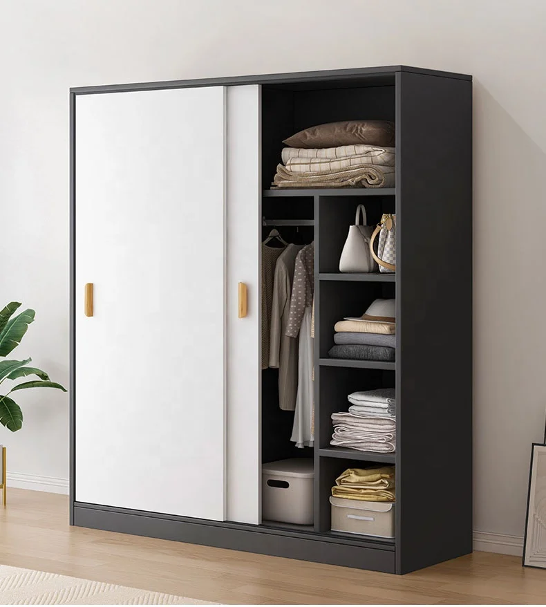 VIC Sliding door closet small household bedroom clothes storage