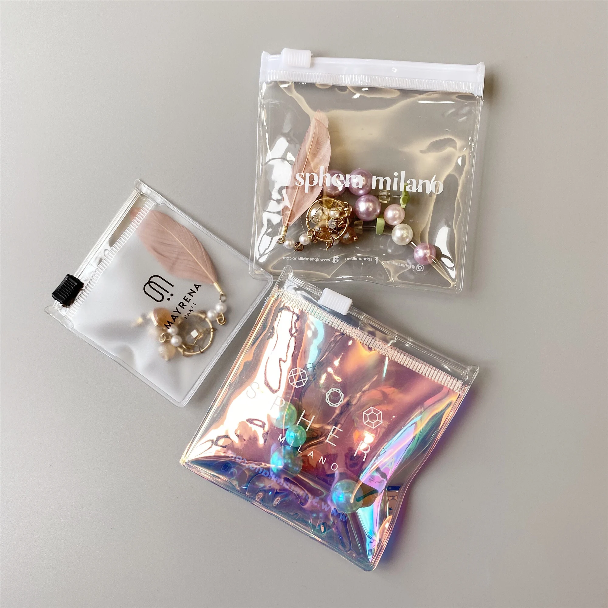 Custom Printed Logo Clear Plastic Pvc Holographic Plastic Packaging