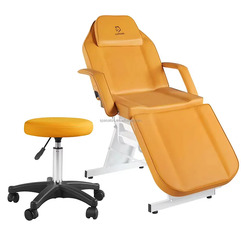 Professional Manual Height-adjustable Leg and Head Massage Bed With Customizable Colors and Two Storage Compartments