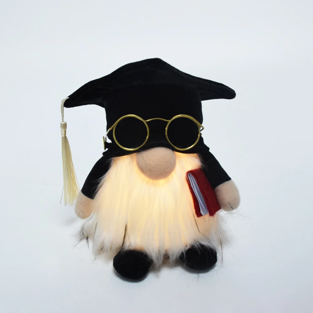 6 дюймов Заводская выпускной подарки гномик Гоблин ткань мягкие маленькие выпускник гномов со светодиодной подсветкой для аспирантов