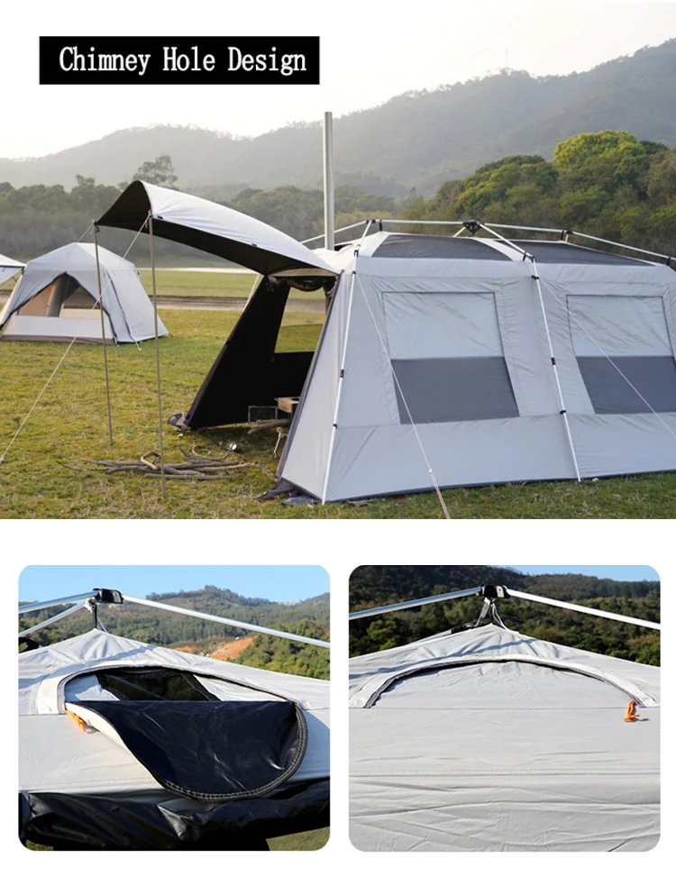 Large Space Luxury Family Camping Tent 7-8 Person Outdoor Tents Double ...