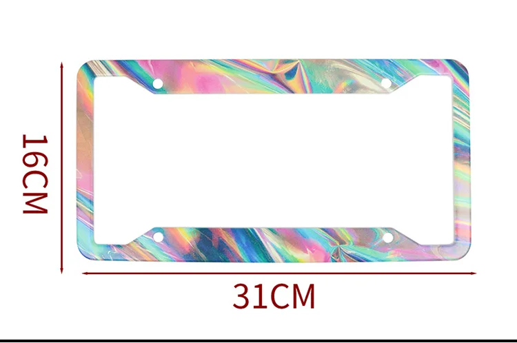 Custom Design Car Accessories 2024 Colorful License Plate Frame for USA Christmas Design details