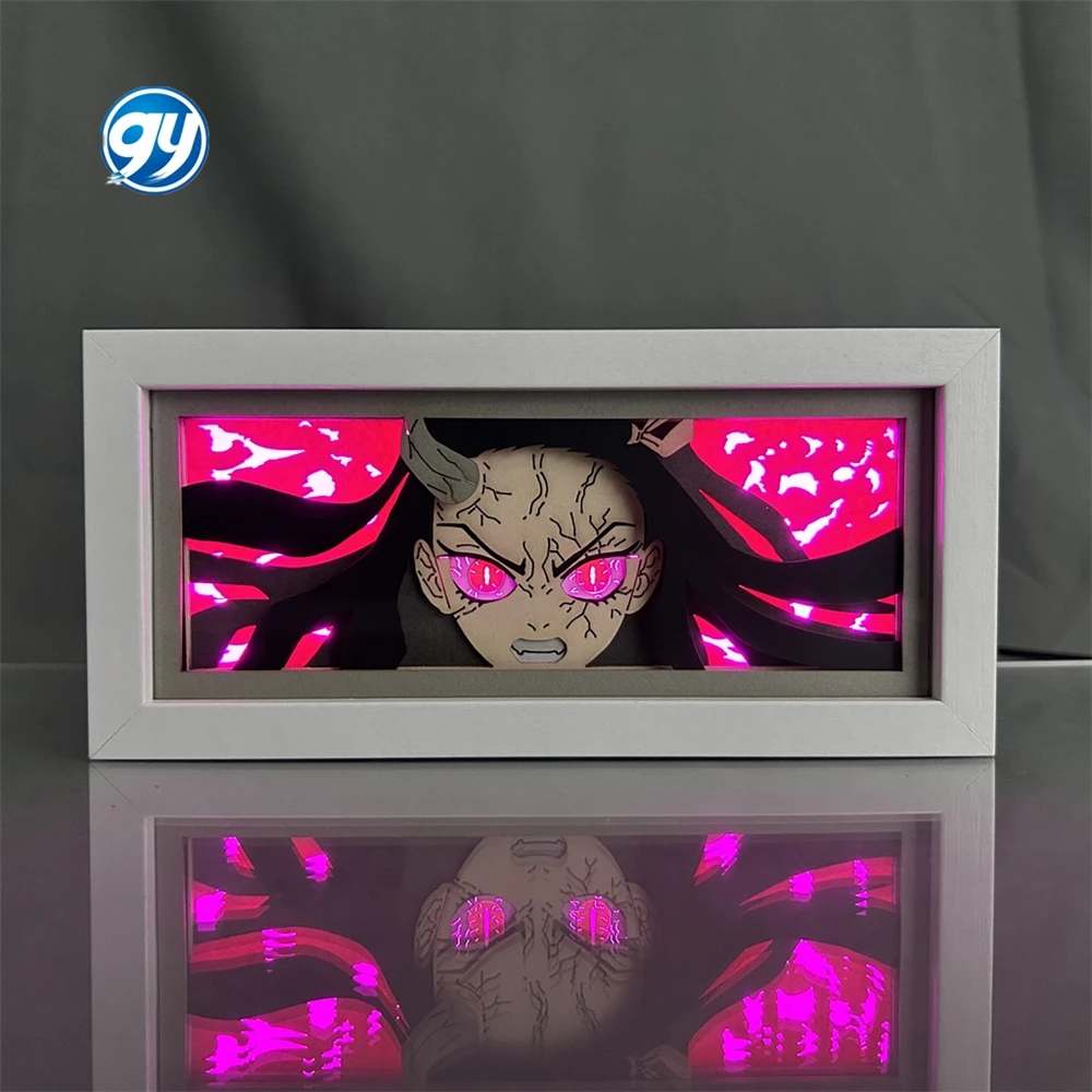 Laser Wood Frame for Room Decor Animation Table Led Night Lamp Anime 3d Paper Cut Anime Lightbox Paper Anime 3d Nightlight