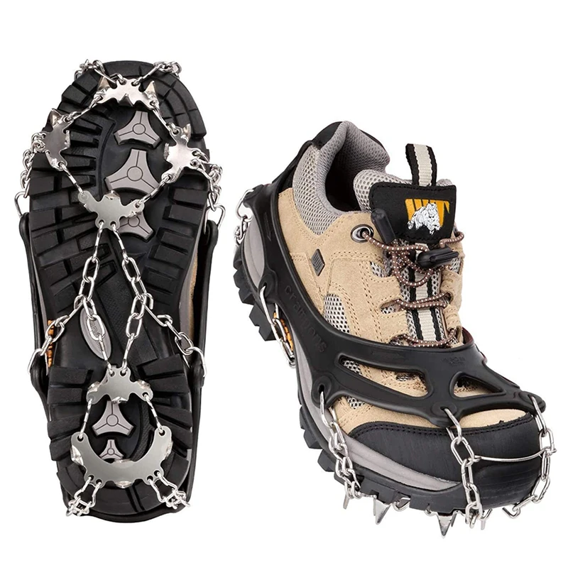 19 Teeth Outdoor Climbing Shoe Crampons Anti Slip Walk Traction Cleats 