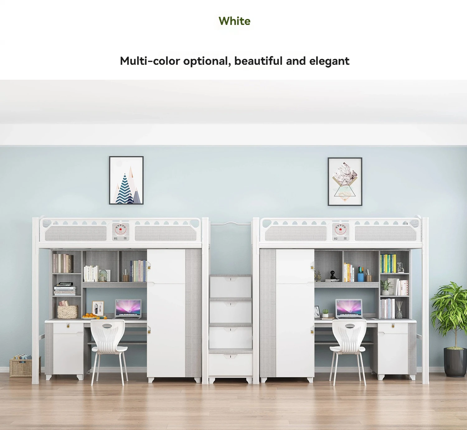 Gy001 Staff Bed Under The Table Integrated Bed Students Bunk Under The Elevated Bed