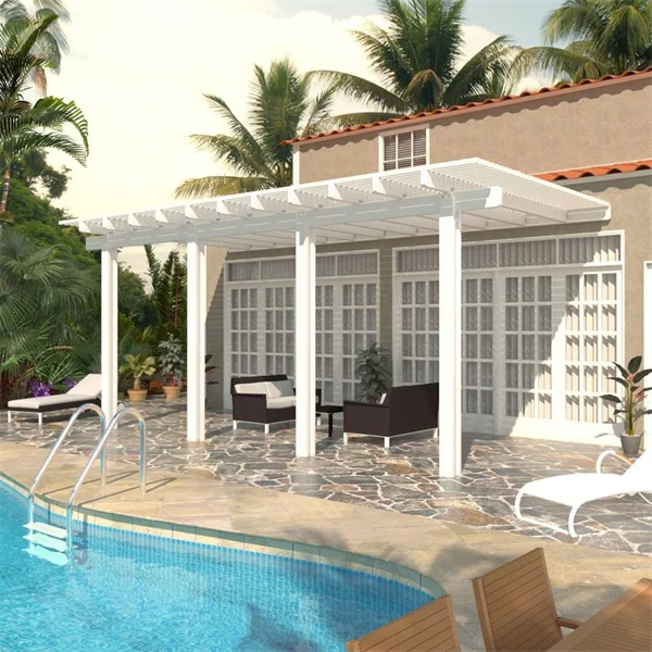 TOMA Modern Design Aluminum Automatic Pergola Louvered Roof with LED Lights