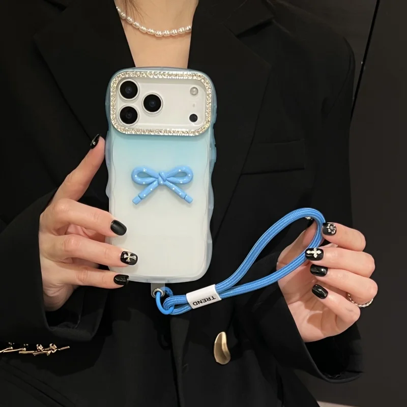 High End Brand Designer Luxury Ladies Luxury Phone Case with a Strap Lanyard Cover Bow Knot Design High End Brand Designer Luxury Ladies Luxury Phone Case with a Strap Lanyard Cover Bow Knot Design