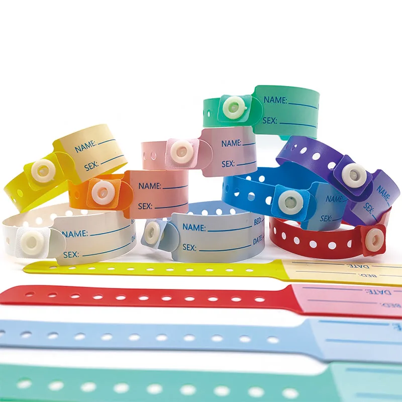 Child Baby Vinyl Wristband Plastic Disposable Patient Identification Band  PVC Bracelet Medical Custom 100pcs ID Bracelet CN;SHG