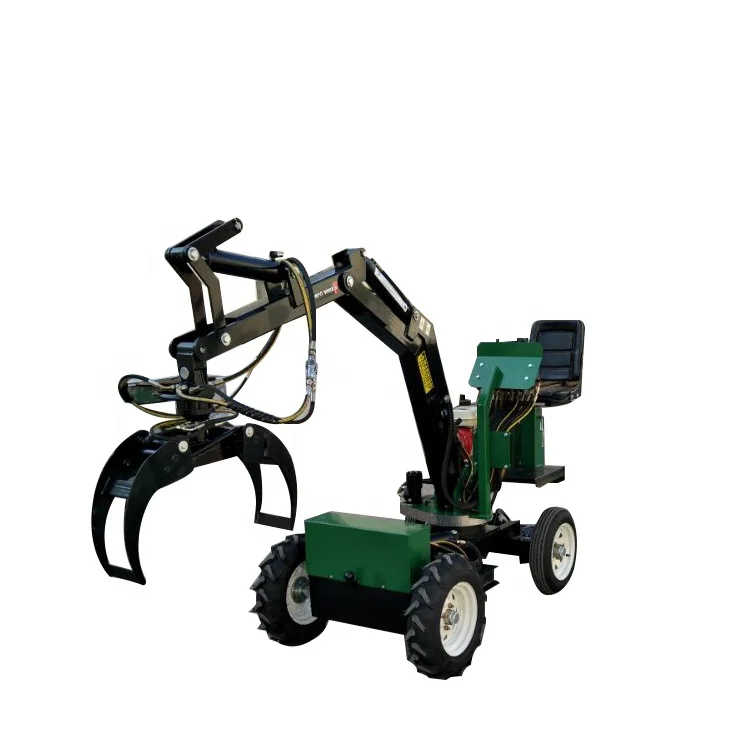 0.55T Mini Small Home Use Garden Trench Digger with Bucket and Wood Grabber for Farm Machinery