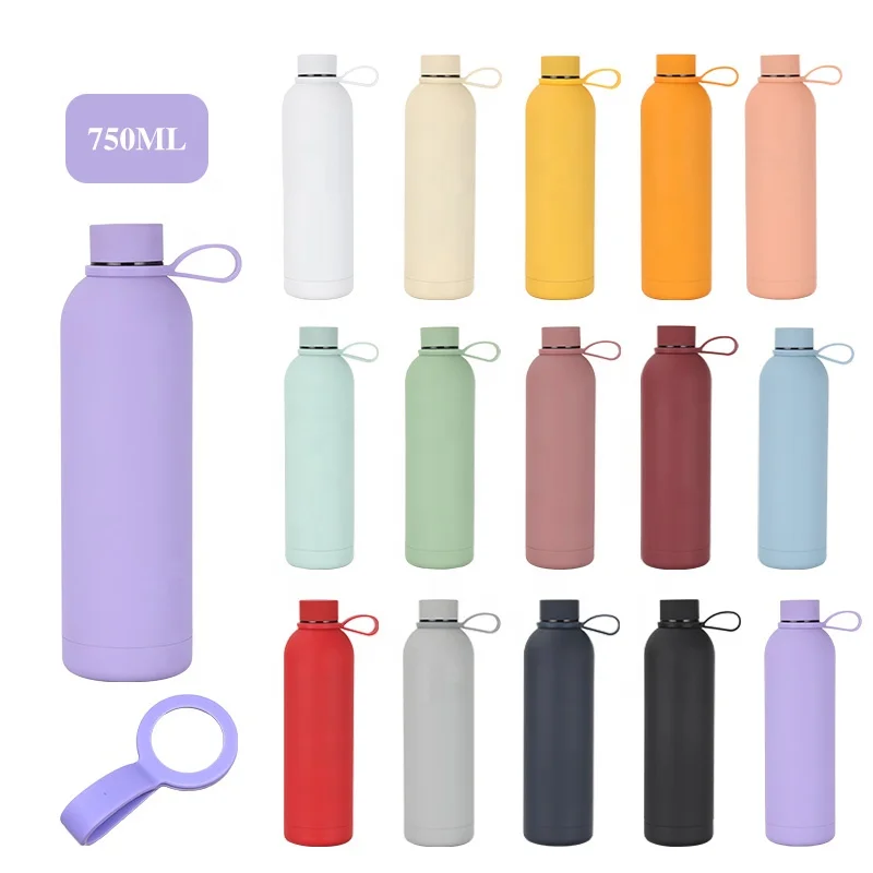 500ml 750ml 1000ml Large Capacity Round Stainless Steel Water Bottle Customized Wholesale Vacuum Flask Travel Sport Bottle