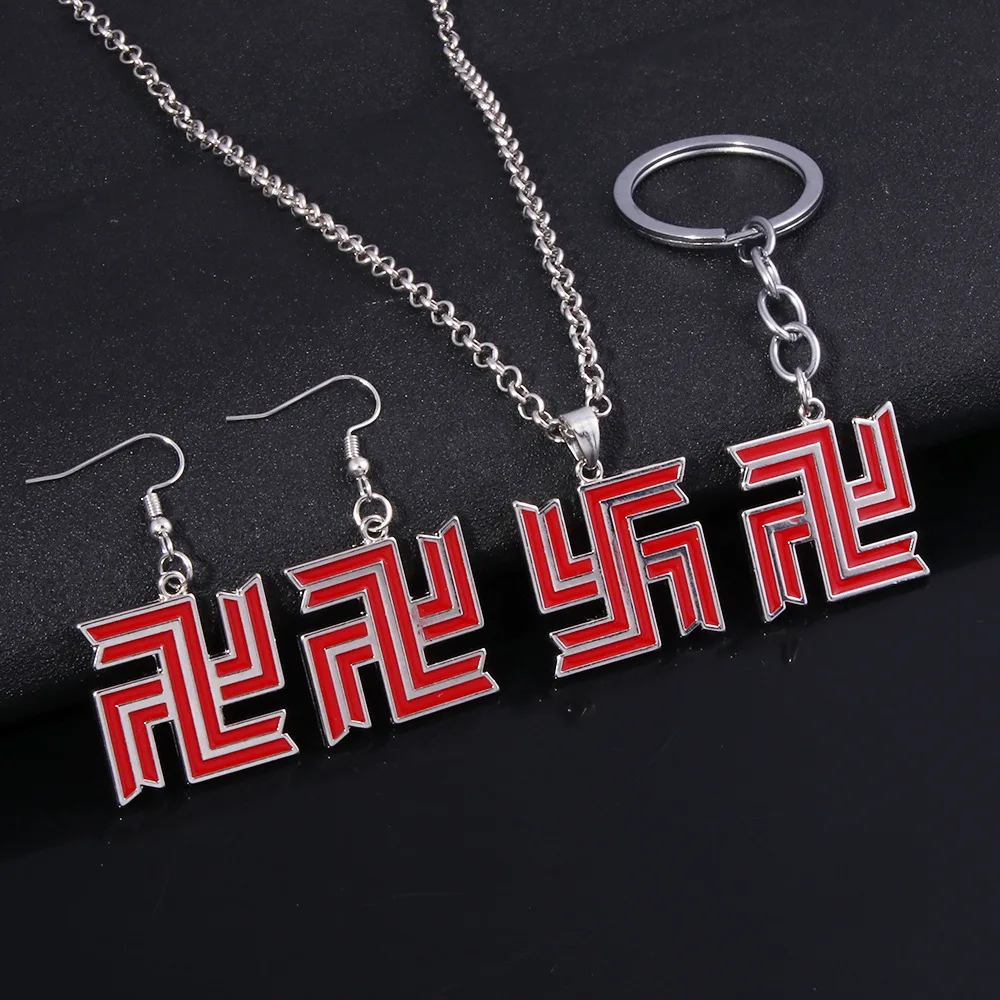 Boucles D'Oreilles Manga Kawaii - Style Cosplay Années 80 - Rouge Et Argenté - Fait Main