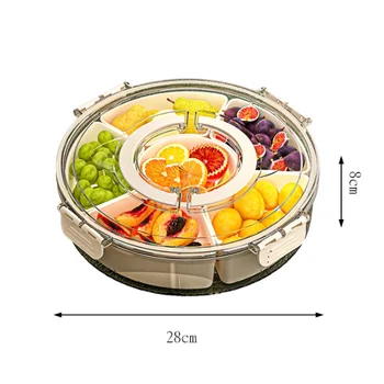 Portable Divided Serving Tray Multi Purpose Large Kids Snack Spinner Snackle Box