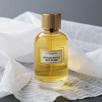 Custom Luxury Empty Clear 100ml 15mm Crimp Glass Perfume Bottle Fine Mist Sprayer With Plastic Cap and Box Packaging