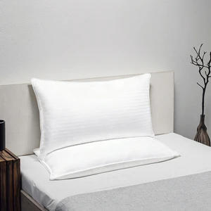 100% Cotton Fabric Stripe Satin With Microfiber Pillow Bed Sleeping Pillow Core 5 Star Hotel Pillow Down Alternative