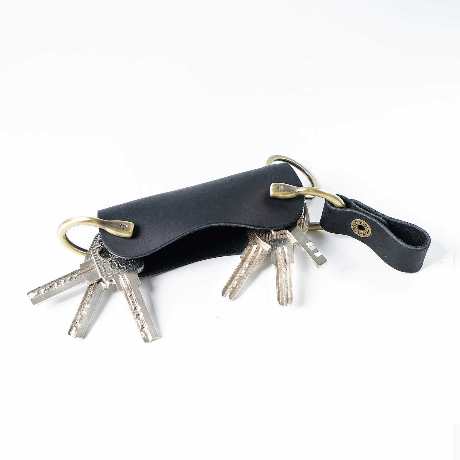 Echt lederen houder portemonnee sleutelhanger organizer Crazy Horse handgemaakt cadeau_voghion.com