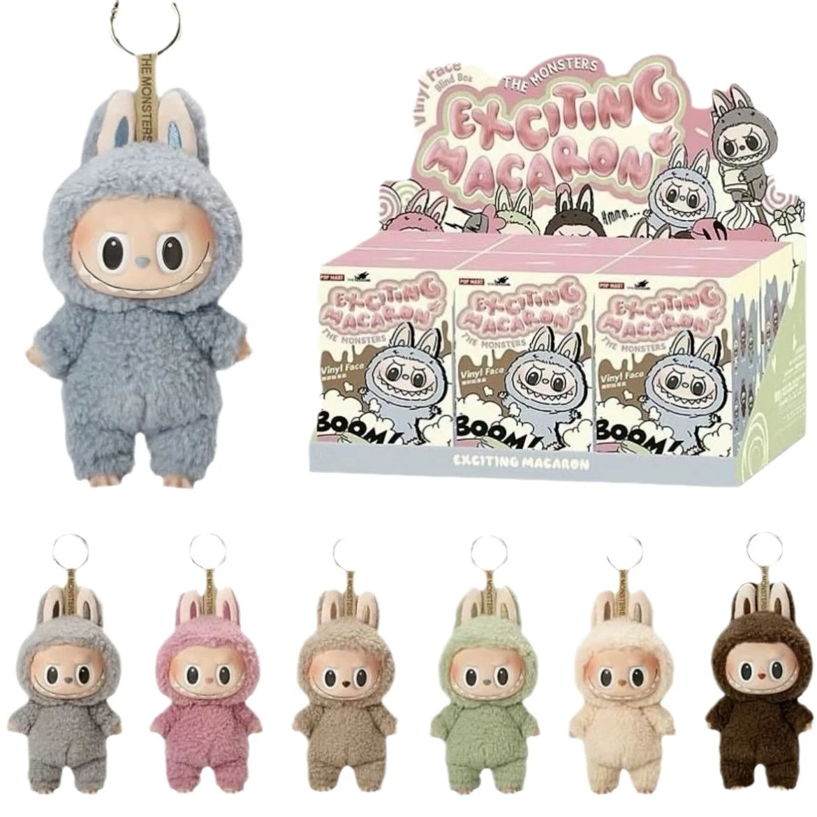 Popmart THE MONSTERS Macaron ぬいぐるみLabubu AUTHENTIC POP MART LABUBU The Monsters - Exciting Macaron