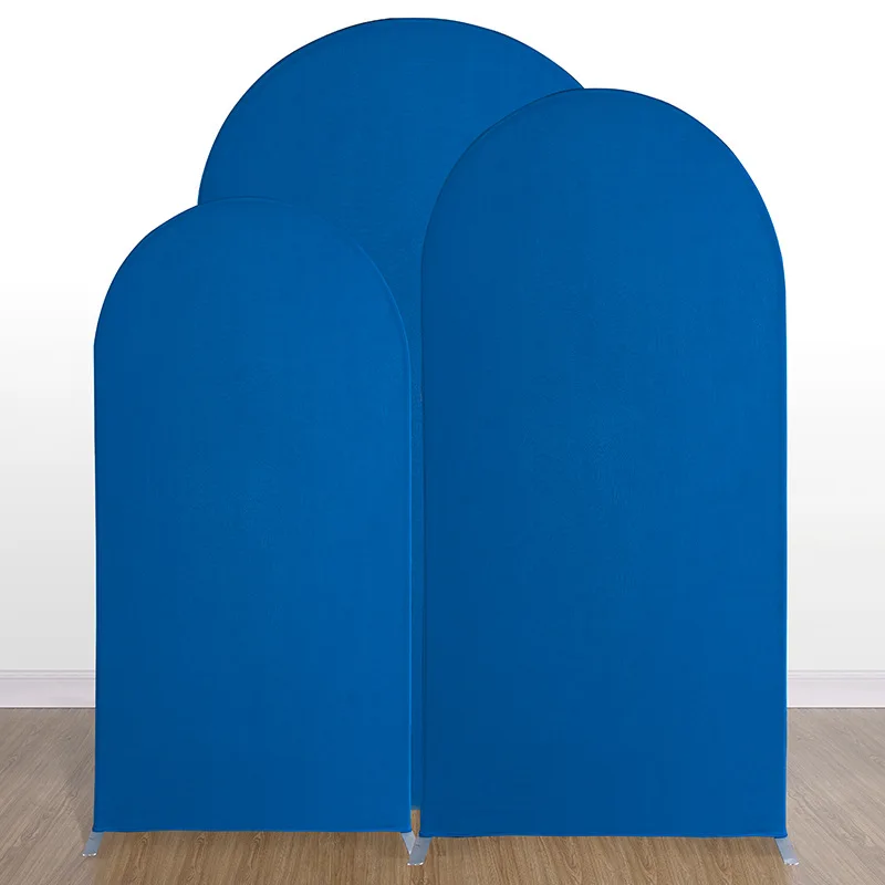 Metal Arch Backdrop Stand 3 Pieces Covers Arch Backdrop Spandex Cover Arch Prop with Covers for Wedding Party Decoration