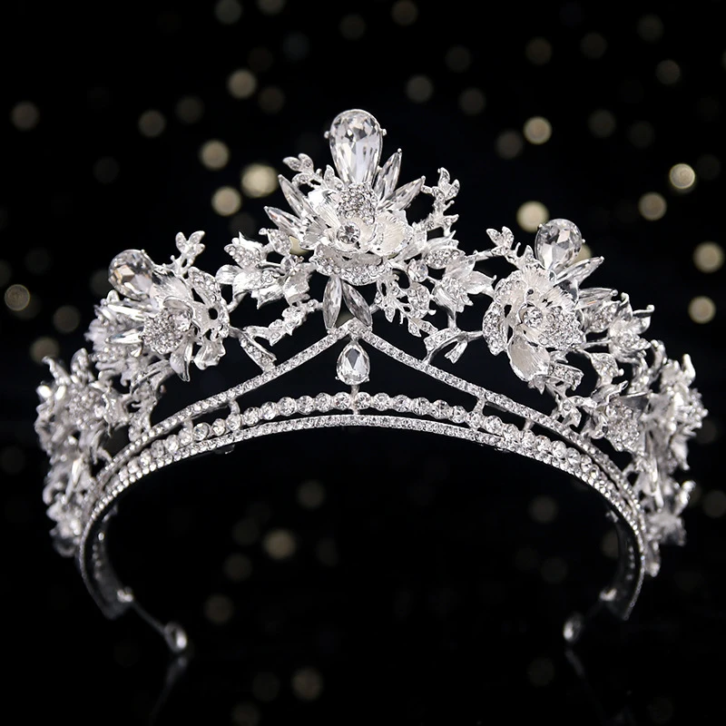 Тиара Свадебная женская с кристаллами, диадема на голову для невесты, ювелирное украшение для свадьбы, тиара, корона, 2023