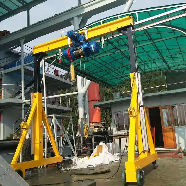 10 Ton Simple Structure Manual Small Mobile Portable Mini Gantry Crane with Chain Hoist