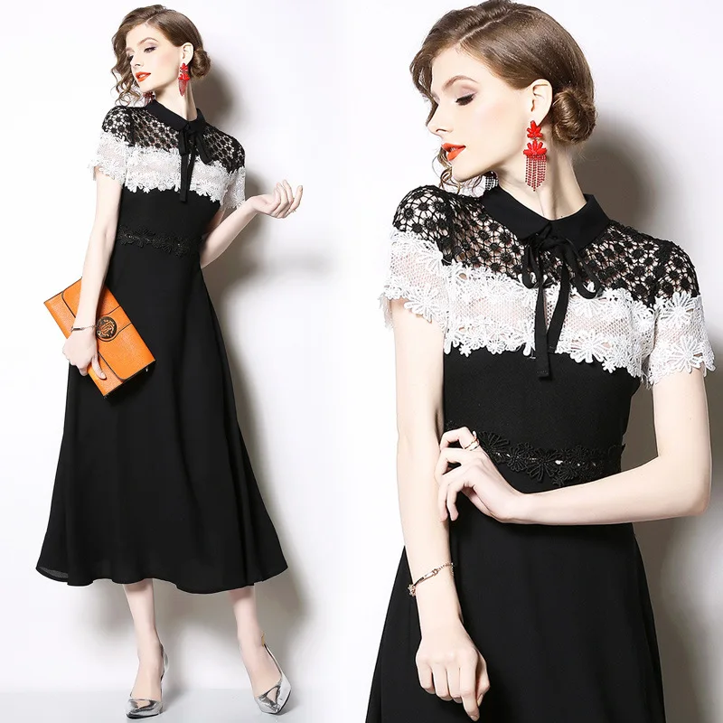 ■MOJO.S.PHINE(模造エスピン)Lace stand collar A-line dress JJ's House Dresses (288432) | JJ's House