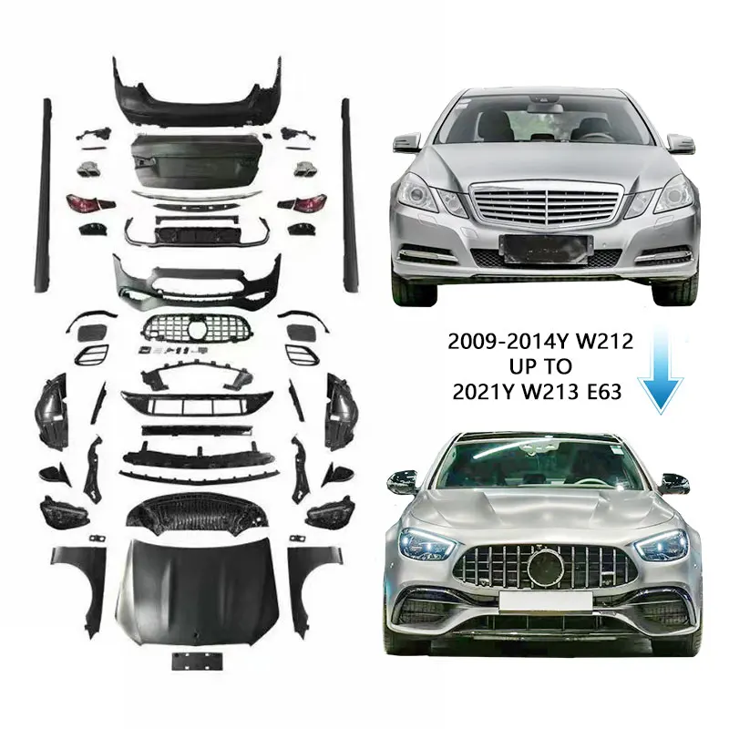 2009-16Y W212 E Class to New W213 2021Y E63 Car Body Kits Auto Body Parts Bumpers Accessories System for Mercedes E200 E300 E250