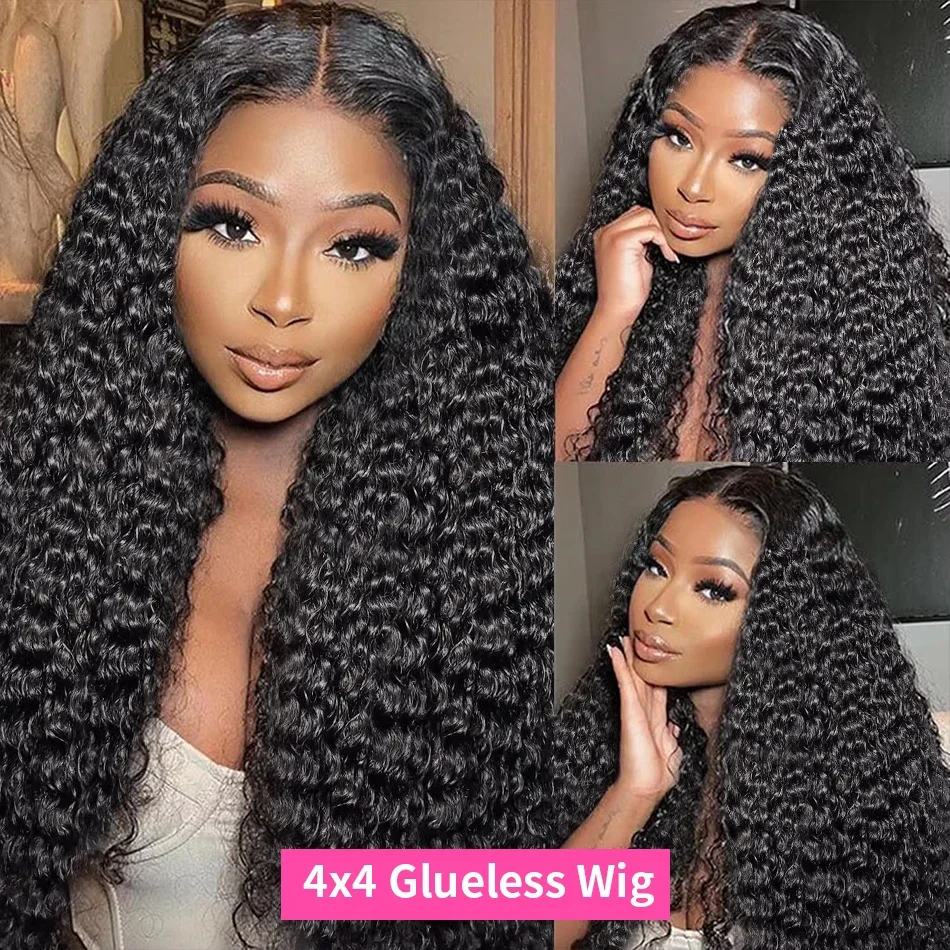Loose Deep Wave Human Hair Lace Closure Wig Glueless Natural Look_voghion.com