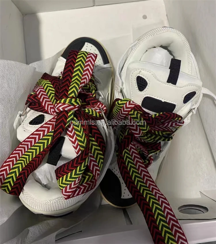 Women's low heel sneakers personalized color contrast casual fashion shoes lace up flat bottom custom large women's shoes
