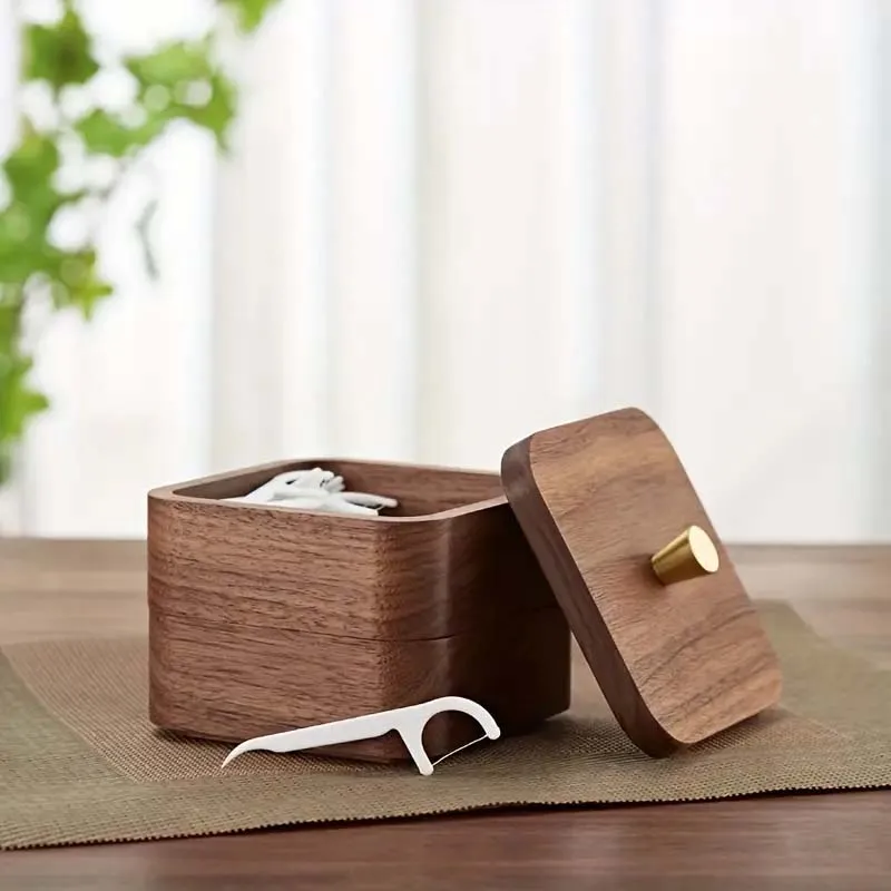 Boîte à Cure-Dents En Bois De Rose Portable - Étui Cure-Dents Élégant Avec Couvercle à Vis