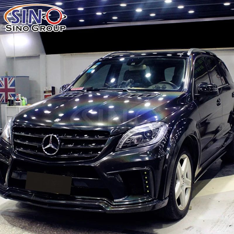 Iridescent Black Holographic Laser Chrome Glow in the Dark Outdoor White Reflective Car Wrap Vinyl