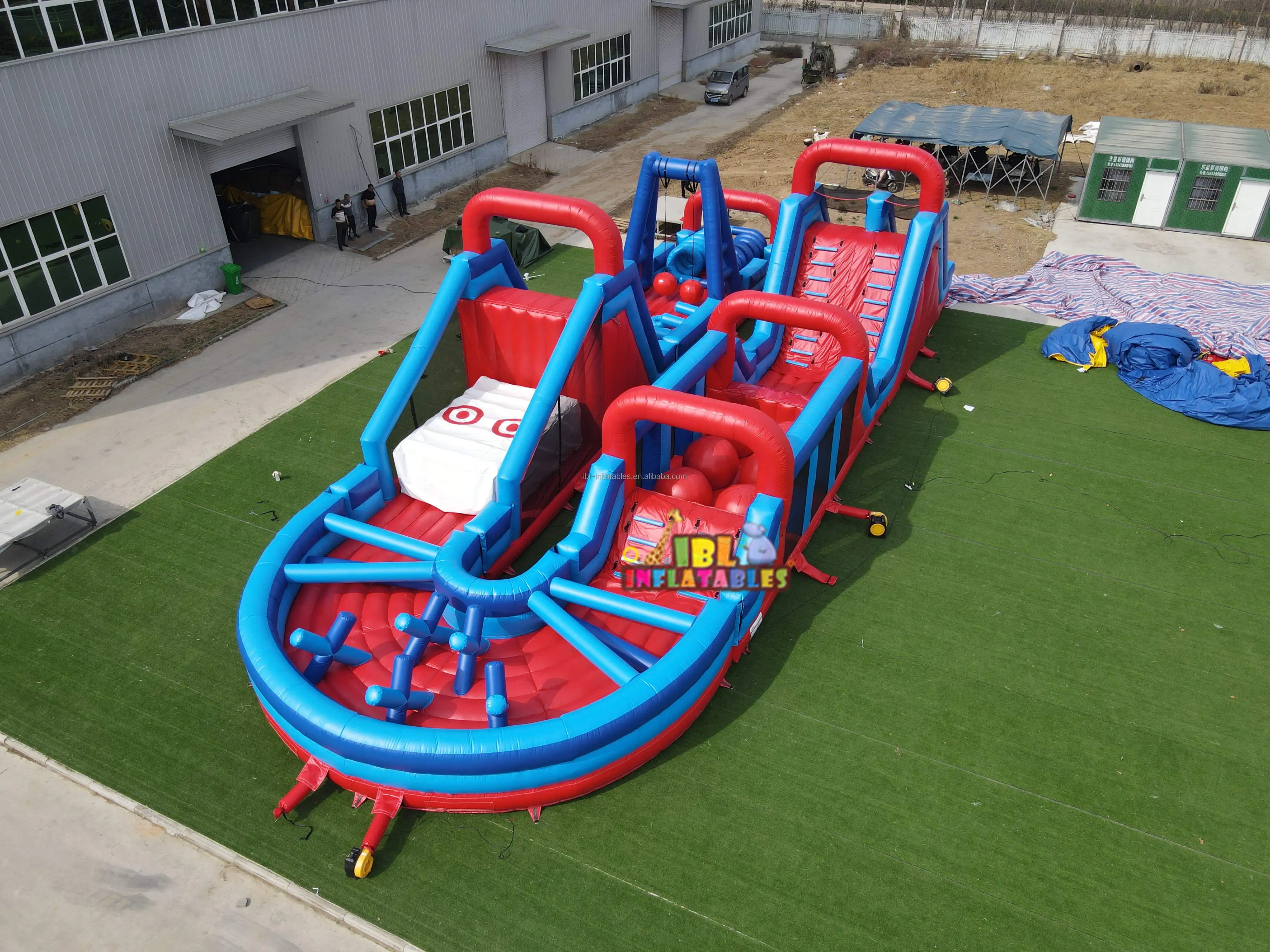 Portable U-Shaped PVC Inflatable Assault Course 23x8.6m for Boys ...