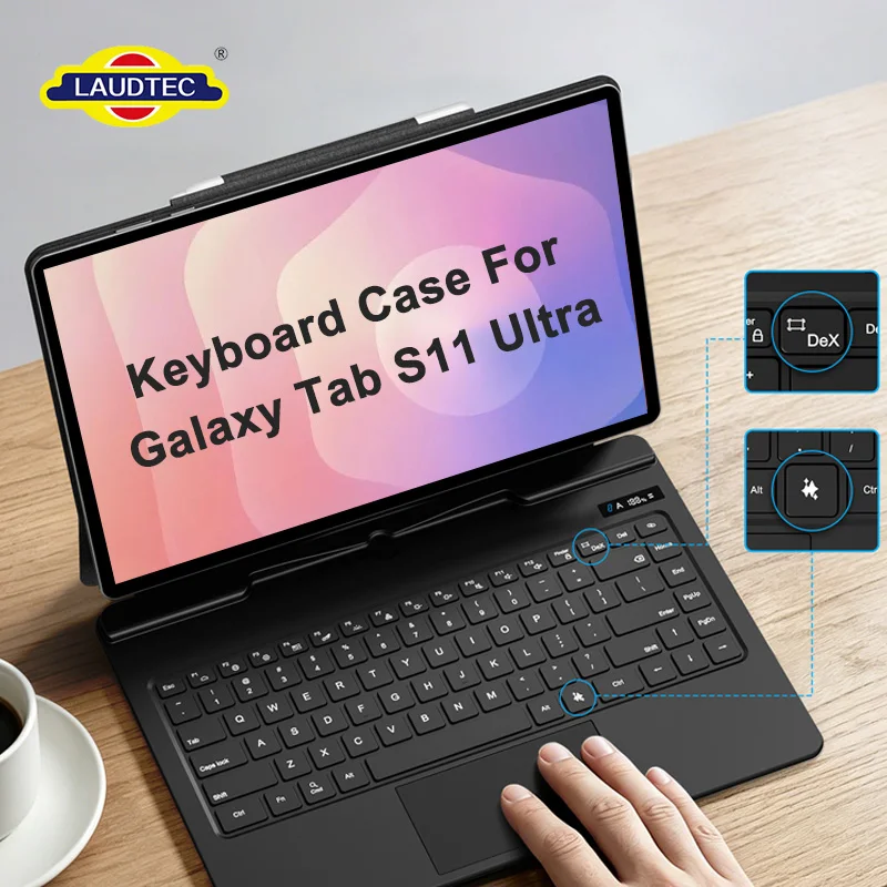 Premium Ultra-Slim Magnetic Wireless Keyboard Case for Galaxy Tab S11 Ultra 14.6 Inch,Portable Protective Shell With AI DeX Keys