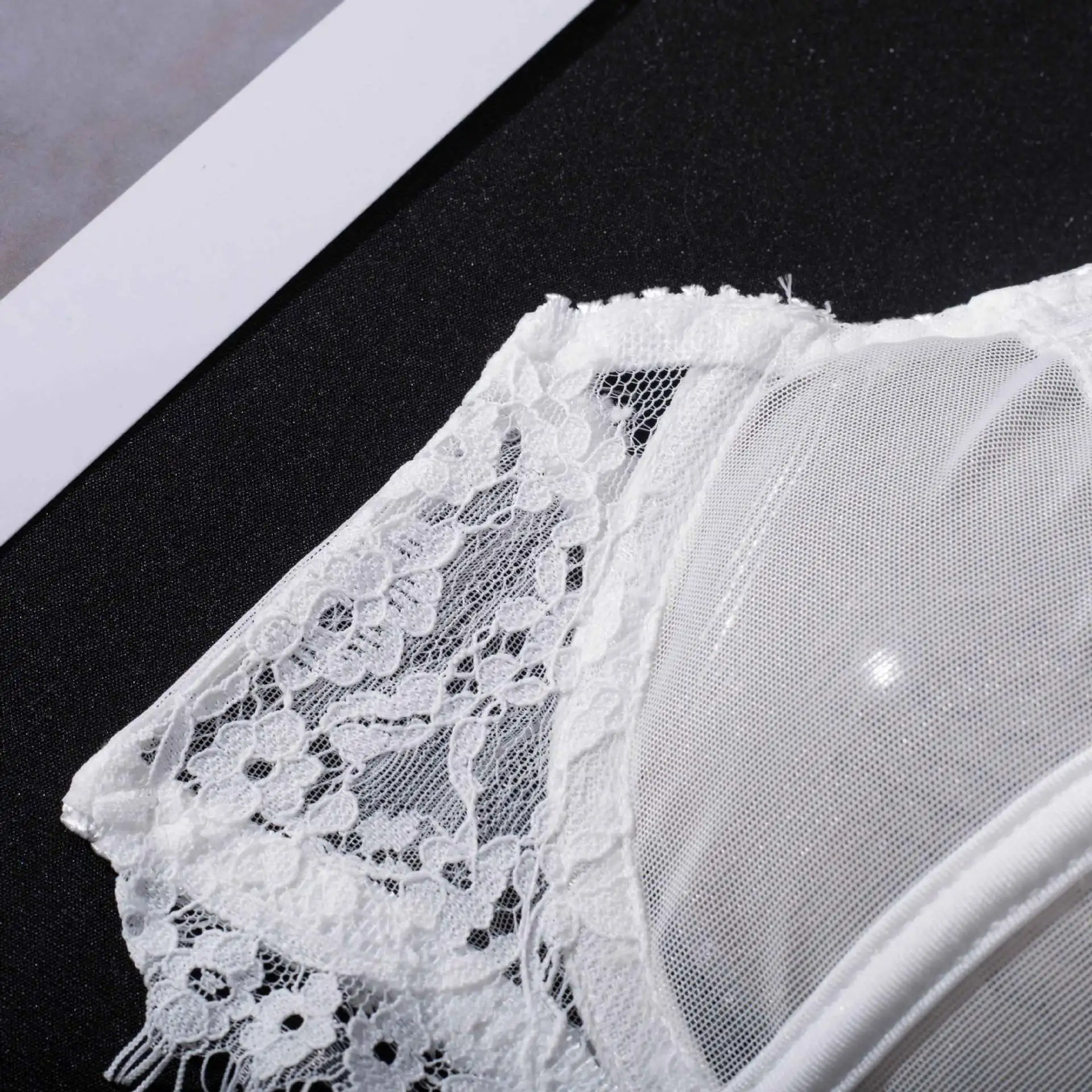 Mesh Stitching Lace Valentines Lingerie Sexy Underwear Set Japanese