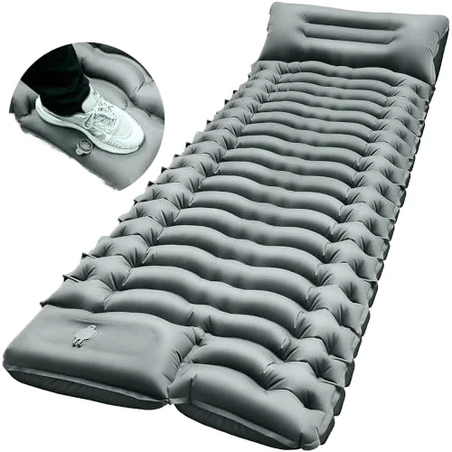 Oem Custom Outdoor Portable Waterproof And Moisture-Proof Lightweight Folding Foot Press Inflatable Bed Pad Camping Sleeping Mat