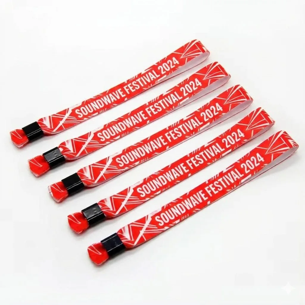 product best selling environmentally friendly rpet custom fabric wristband with slide lock for vip concert festival-2