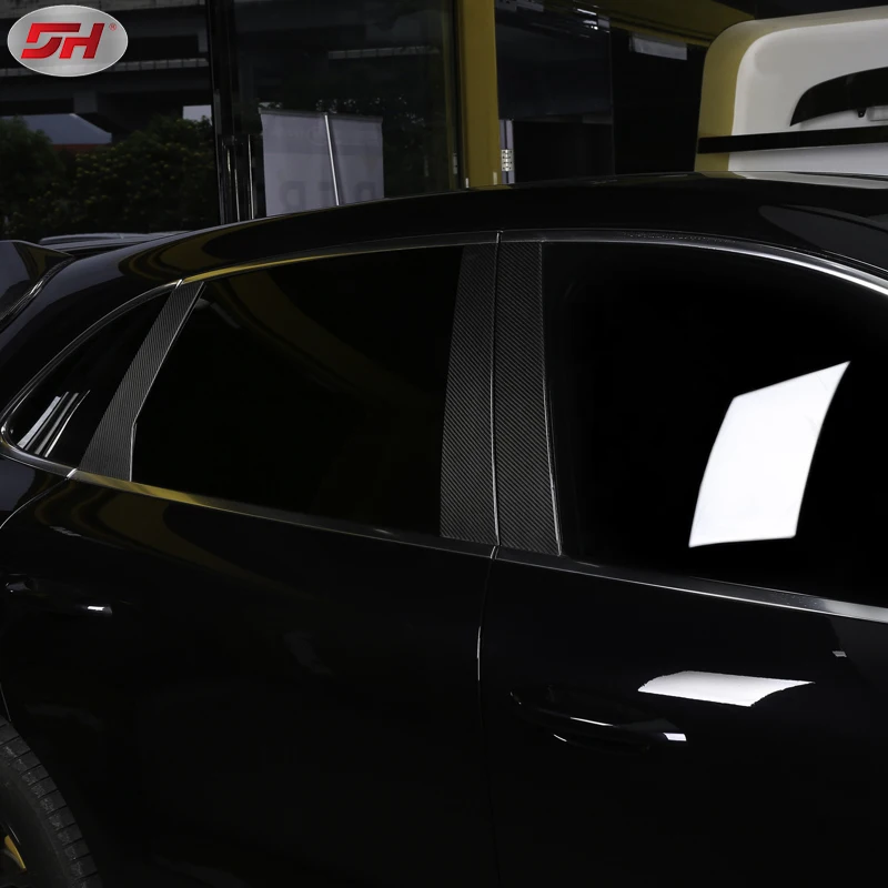 carbon fiber Middle Pillar Trim window decoration moulding trim for Porsche Macan 2014-2021 years