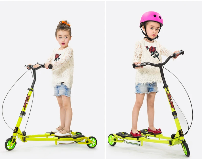 SUOTU Trottinette pour enfants - Trottinette à trois roues sûres de qualité supérieure avec roues lumineuses LED en polyuréthane - Pliable - Hauteur réglable - Charge maximale : 50 kg - Rose