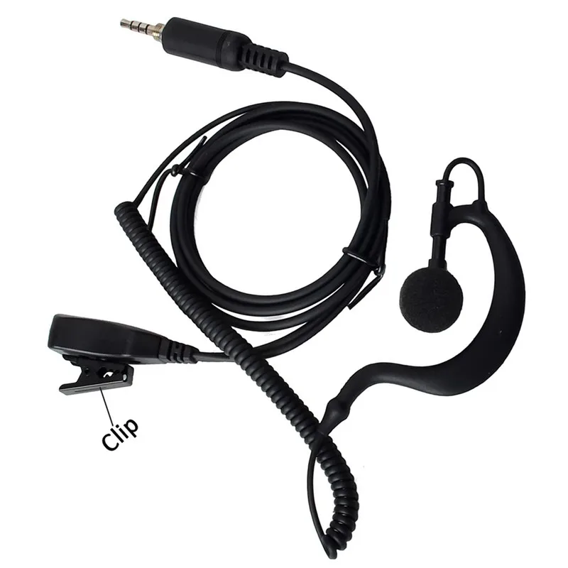 G Shape Earpiece Headset With Builtin Line Mic Ptt(push To Talk) Ear