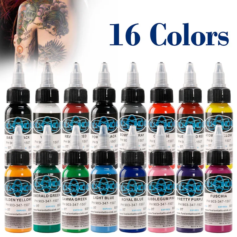 16 Colors Eternal Tattoo Ink Pigment Body Art Tattoo Set Beauty Paints  Permanent Makeup Art 30ml /bottle For Eyebrow/body Makeup - Buy  Aliexpress,,Online Shopping Product on 