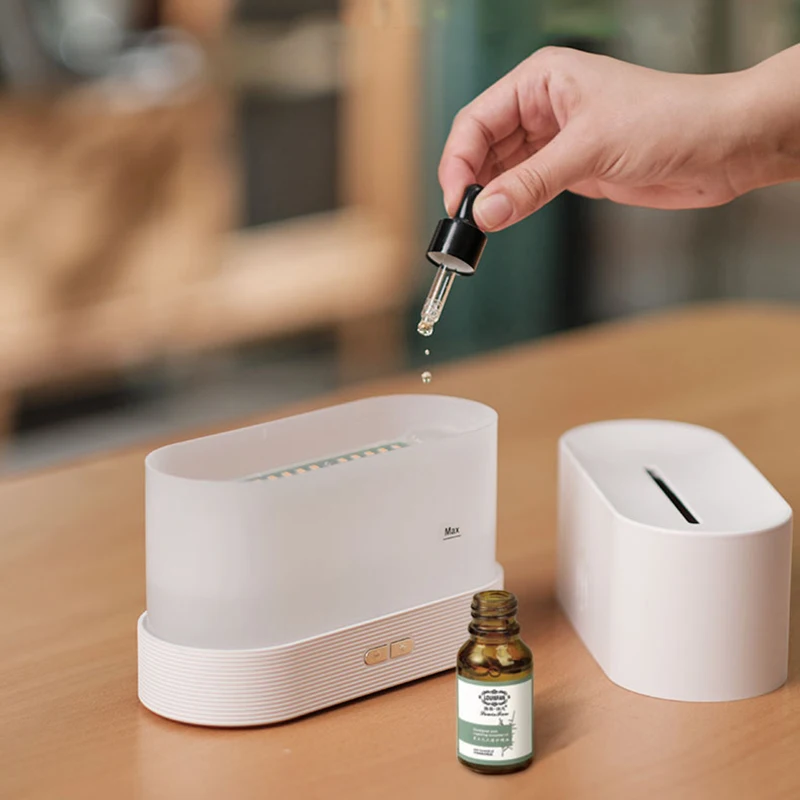 Flame Diffuser Humidifier Support Essential Oils Fire Flame Effect LED Light Ultrasonic USB Air Humidifier Fire Aroma Diffuser