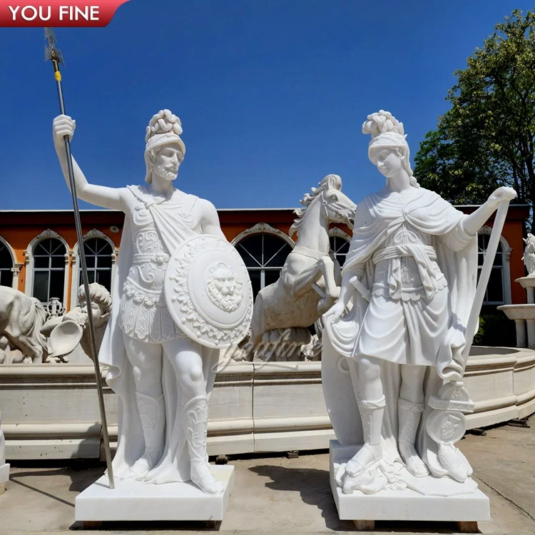屋外庭園等身大座像ギリシャ戦士像大理石彫刻| Alibaba.com