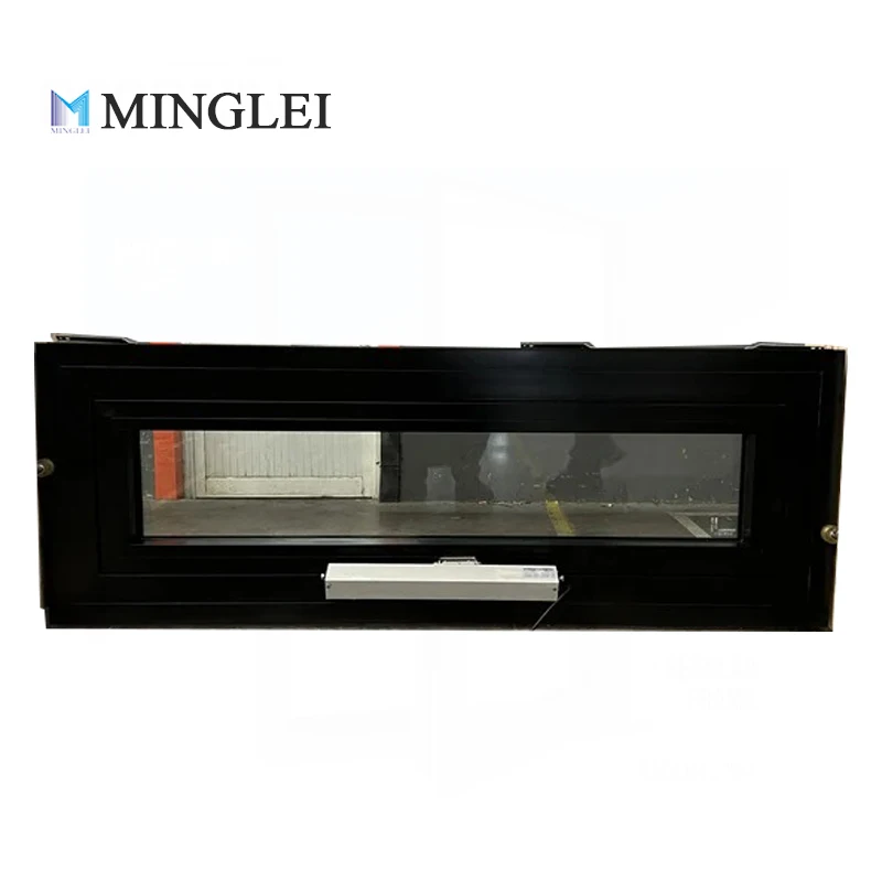 Minglei Electric Aluminum Top Awning Window Bottom Fixed Smart Double Glazing Euro Automatic Tilt Windows