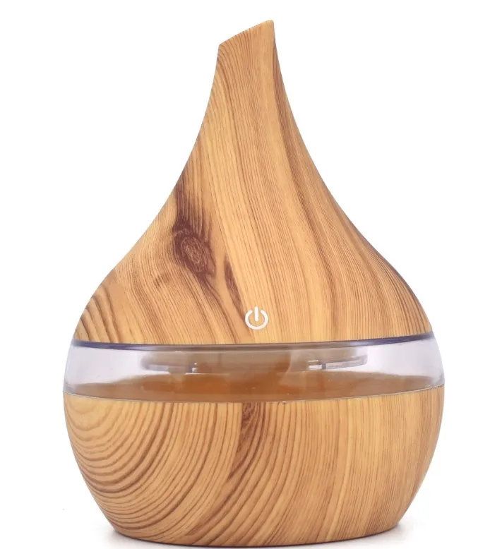 300ml USB Electric Aroma Air Diffuser Wood Grain Ultrasonic Air Humidifier Cool Mist Maker With 7 Colors Lights