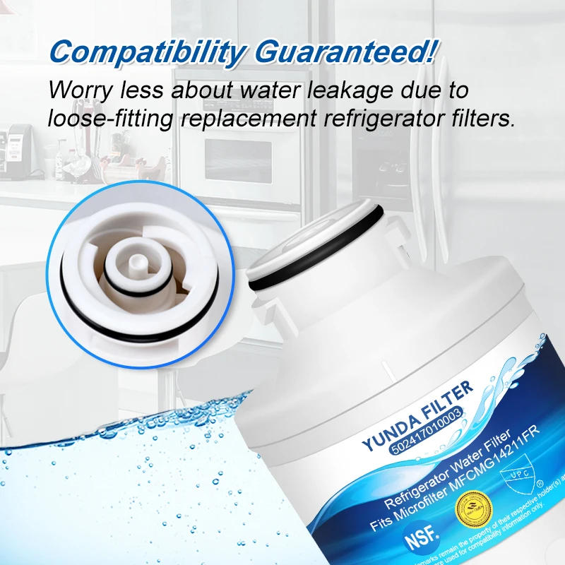 Water Filter Replacement Compatible with the Brands  MFCMG14211FR  502417010003  Refrigerator Filtration Water Filter Cartridges