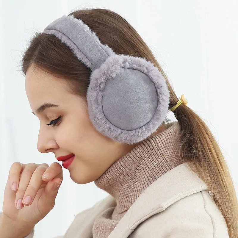 Модные женские наушники из овчины складные милые Австралия Зимние теплые на