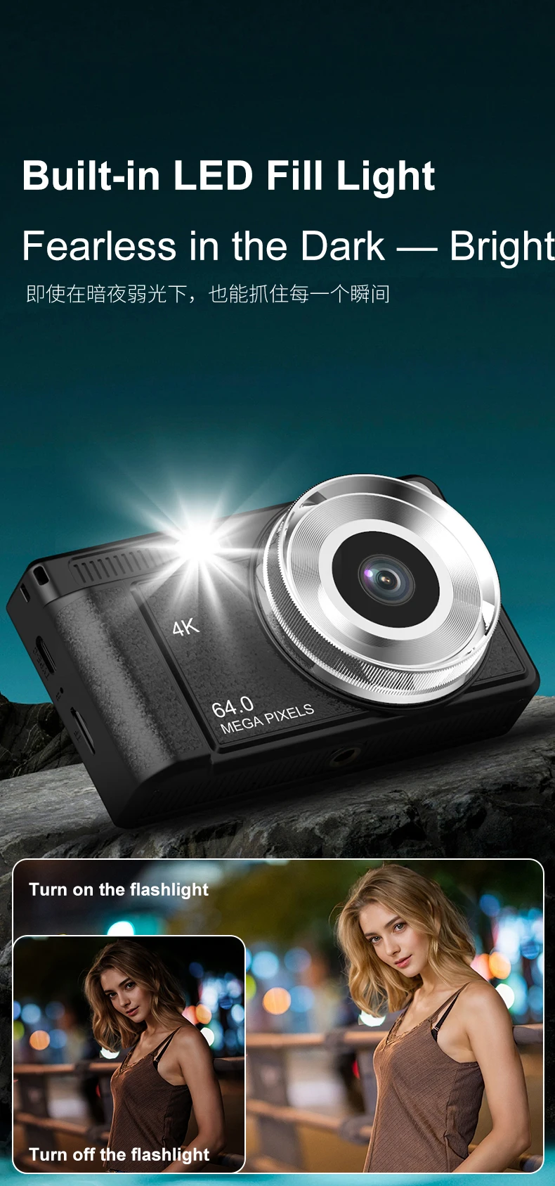 Mini Retro Vintage  Selfie Camera Digital Zoom Anti-Shake for Children's Travel CCD Sensor Element Economical